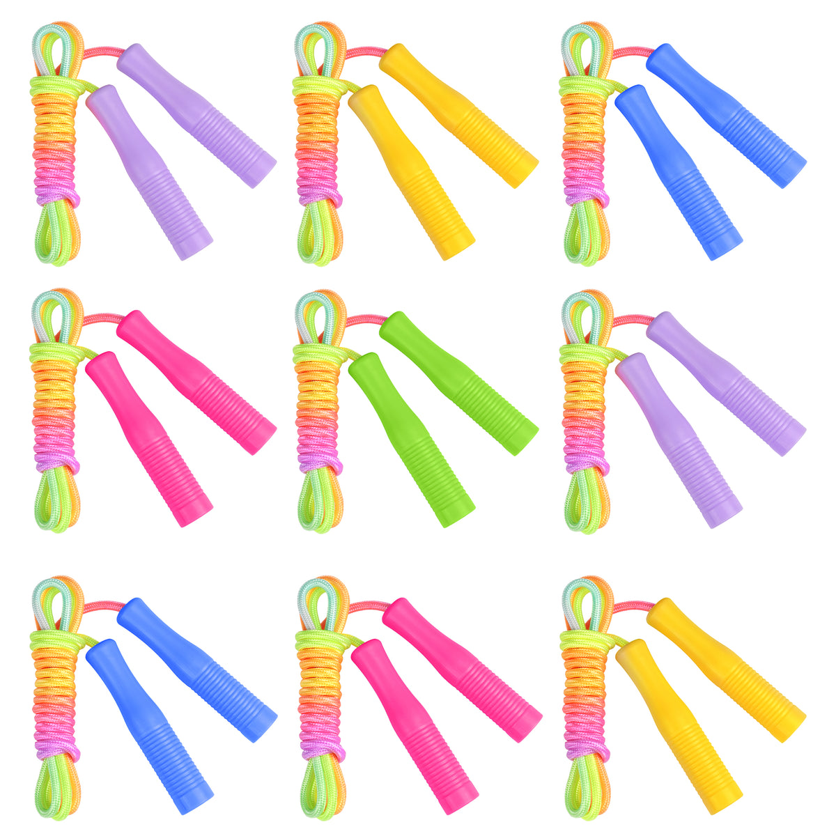 Festora Colorful Jump Rope Adjustable Skipping Rope with Handles, 5 Colors,Outdoor Games, Fitness Training, Party Favors, Team Activities, Exercise Rewards, School Events